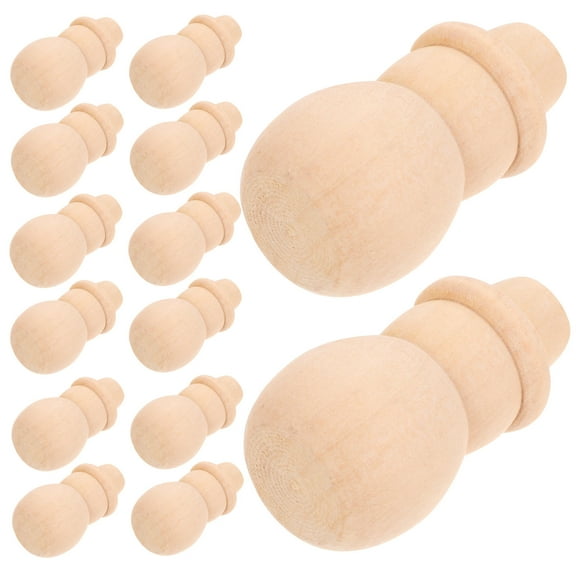 TOYMYTOY 20Pcs DIY Wooden Dolls to Paint Beige Natural Wood Snowman Peg Dolls