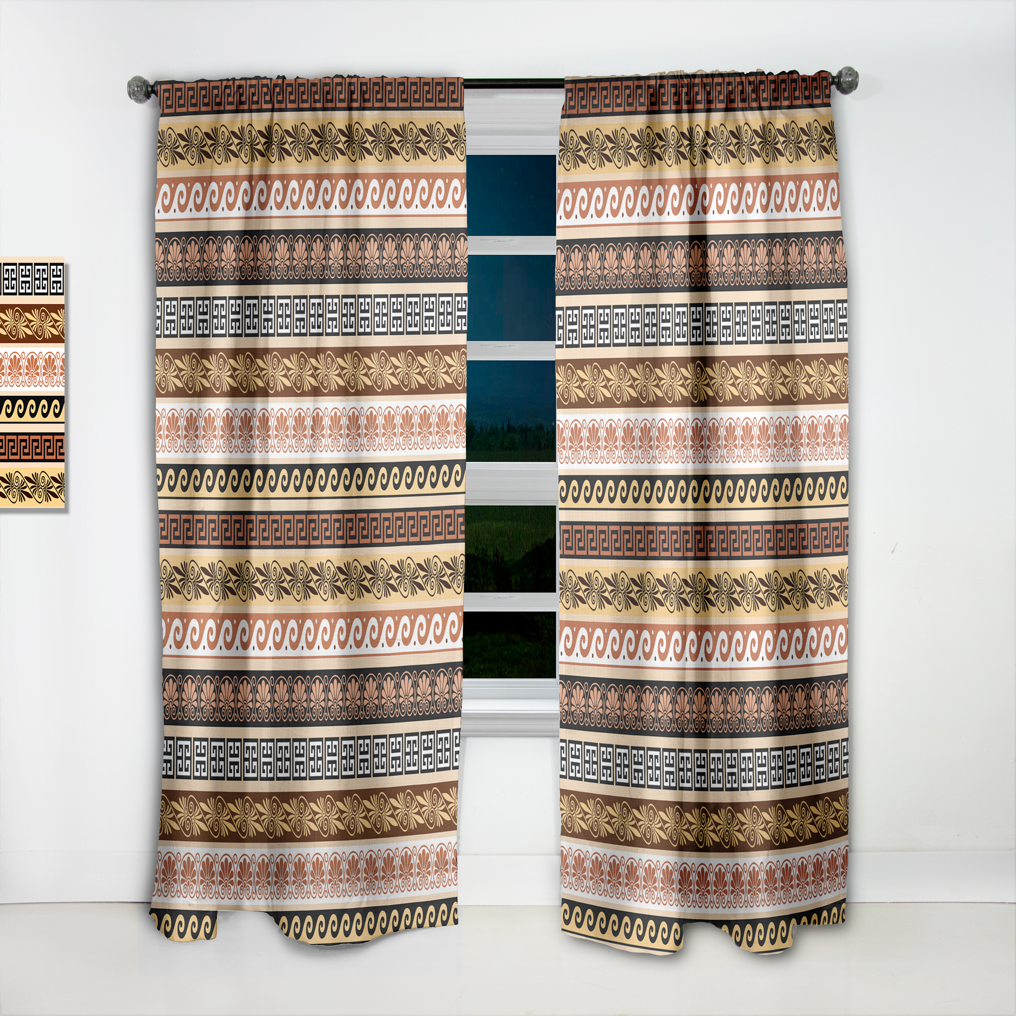 Designart 'Vintage Patterns' Traditional Curtain Panel