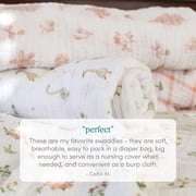 aden + anais Essentials, Cotton Muslin Swaddle Blanket, Doll, Girls, Infants, 4-Pack