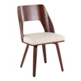 thumbnail image 2 of Lumisource Triad Mid-Century Modern Chair in Walnut Bamboo and Cream Faux Leather - Set of 2, 2 of 7
