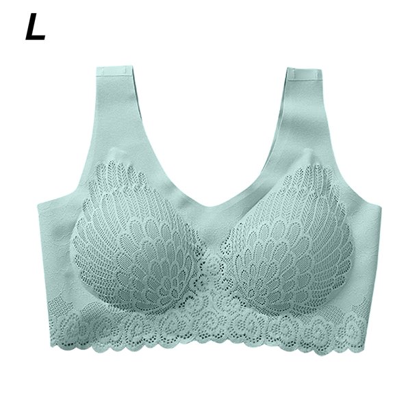 Sujetador de mujer Sujetador Hacer subir acolchado inalámbrico Sujetador deportivo de látex desmontable Ropa interior superior, Verde, L Advancent AP001365-02