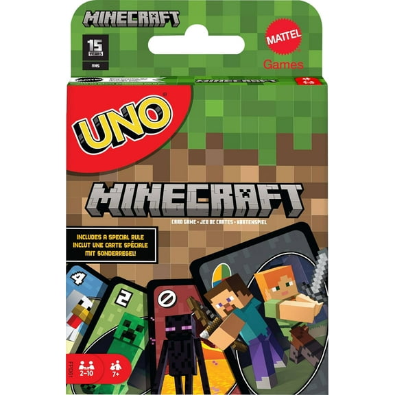 Minecraft UNO Card Game - Family Fun Mattel Classic