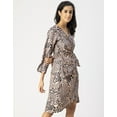 thumbnail image 3 of Moomaya Long Sleeve V Neck Wrap Printed Dress - Women's Stylish Wrap Dress, 3 of 9