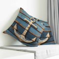 thumbnail image 4 of Throw Pillow Covers 16x16 Inch, Brown Anchor Nautical Decorative Pillow Cases for Couch Sofa Bed, Vintage Coastal Navy Blue Wooden Cotton Linen Square Home Decor Pillowcases with Hidden Zipper, 4 of 7