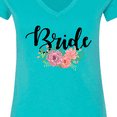 thumbnail image 4 of Inktastic Bride with Flower Illustration Women's V-Neck T-Shirt, 4 of 5