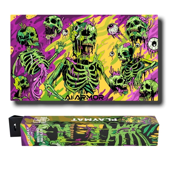 Playmat Ai Armor Melting Skulls, 35 x 60 cm, bordes cosidos TCG/MTG