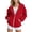 Red, variant on Domzest Girls Oversized Hoodies Long Sleeve Zip Up Sweatshirt Back to School Solid Loose Fit Hoodie with Pockets Black 130 Age:7-8Y