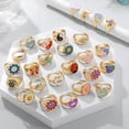 thumbnail image 2 of Anillos de corazón de amor de ojos malvados coloridos estéticos para mujer, anillos de dedo de Metal esmaltados con aceite de girasol dulce, joyería para parejas Tan Jianjun  unisex, 2 of 2