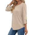 thumbnail image 3 of Fantaslook Womens Tops 3/4 Sleeve with Buttons Dressy Casual Blouses Summer Shirts Beach Vacation Trendy Clothes, 3 of 9