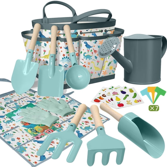 Set de jardinería para niños Qtioucp con bolso tote, regadera y más