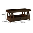 thumbnail image 5 of Wooden Cocktail Table with One Drawer and Open Bottom Shelf, Brown, 5 of 5
