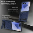 thumbnail image 6 of ELEHOLD Case for Samsung Galaxy Z Flip 7, Shockproof Magnetic Leather Phone Case with Stand, Compatibility with Mag Safe Accessories,Blue, 6 of 6