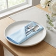 thumbnail image 4 of REGALWOVEN 12 Pack Cloth Napkins, Satin Washable and Reusable Table Dinner Napkins for Restaurant, Weddings, Event and Parties Blue 12x12inch, 4 of 6