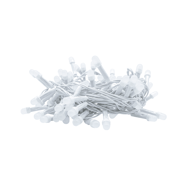 Serie Navideña Importadora La Merced Luz Led Blanca Fría 50 Focos 8 Funciones Cable Blanco 3 m