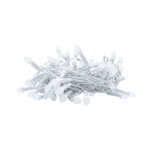 Serie Navideña Importadora La Merced Luz Led Blanca Fría 50 Focos 8 Funciones Cable Blanco 3 m