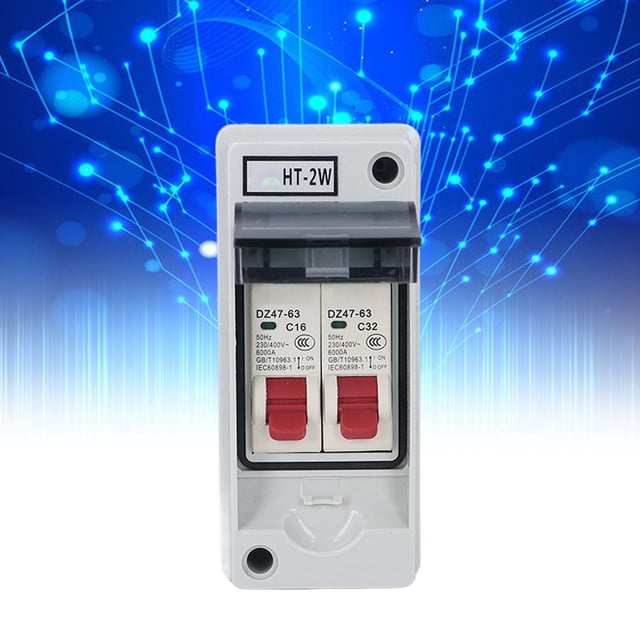 Power Distribution Protection Box, 2 Way ABS Plastic Transparent Cove Distribution Protection Box MCB C Type Distribution Case For Outdoor Use
