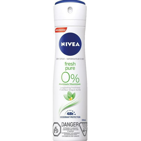 NIVEA Fresh Pure Dry Spray 0% Aluminum, 150 mL