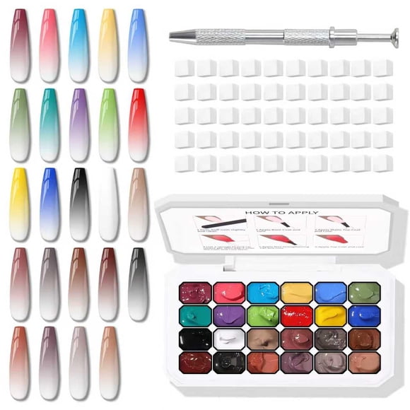 Gel de uñas Karroy Sponge Pat Pat, 24 colores, curado con UV o LED