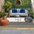 thumbnail image 2 of Modern Grey Gold Outdoor Rug for Patio/Deck/Porch, Non-Slip Large Area Rug 4 x 6 Ft, Minimalist Geometric Yellow Striped Indoor Outdoor Rugs Washable Area Rugs, Reversible Camping Rug Carpet Runner, 2 of 8