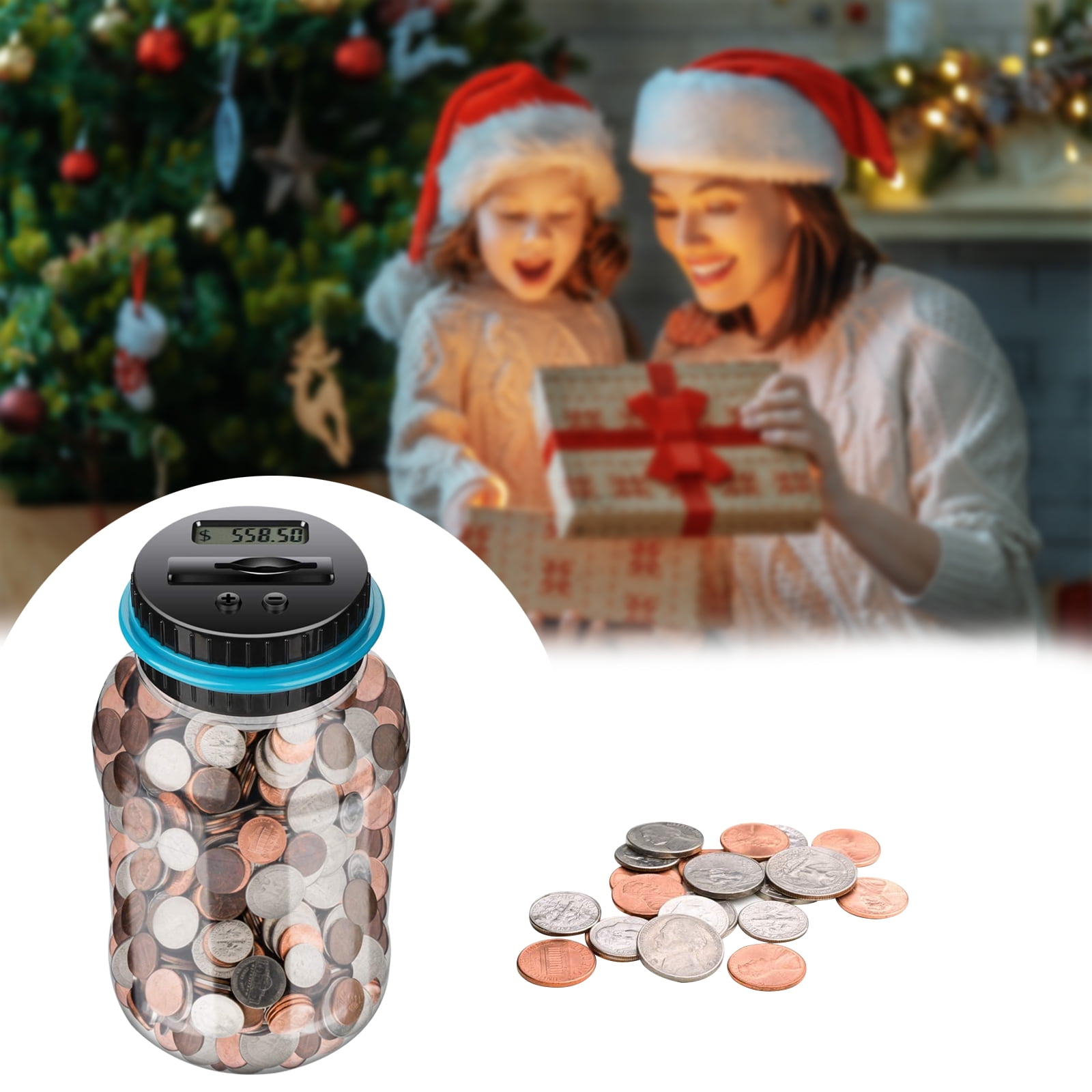 Digital Coin Counting Money Jar Change Xmas Birthday Gift For kids children 