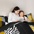 thumbnail image 5 of jejeloiu Zebra Stripe Queen Comforter Set,Brown Black White Bedding Comforter Set For Adults Reversible 3-Piece, 5 of 8