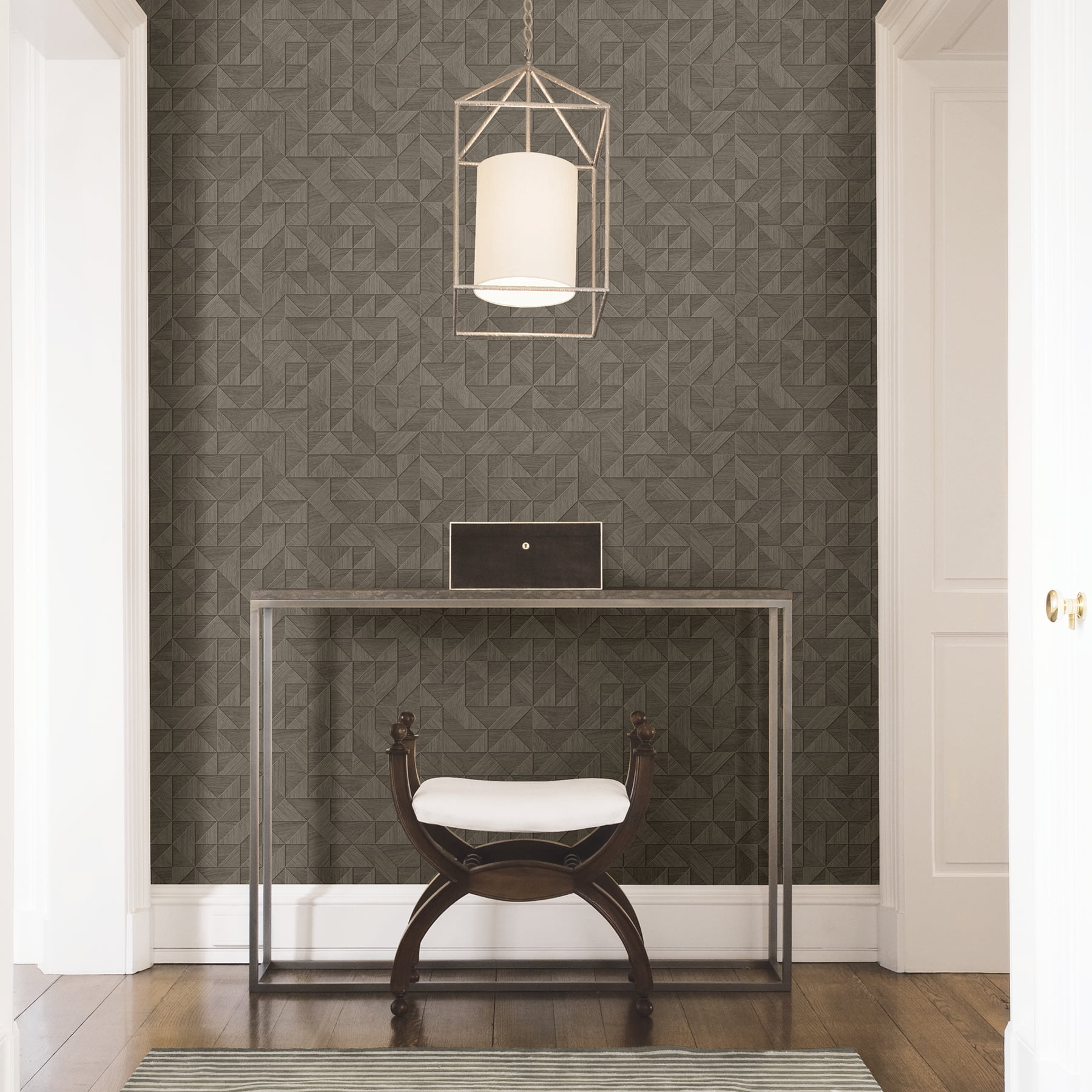 Decorline Gallerie Dark Grey Triangle Geometric Wallpaper