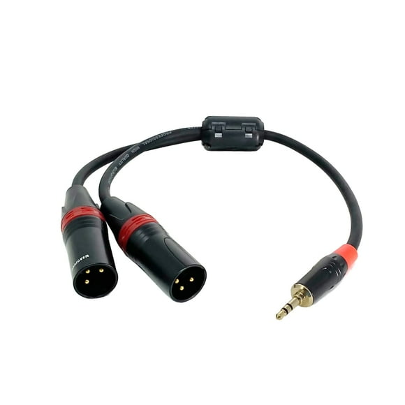 Cable Rannsgeer TRS estéreo de 3,5 mm a doble XLR macho, divisor en Y