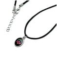 thumbnail image 2 of Tie Dye Peace Sign Antiqued Oval Charm Pendant with Black Satin Cord, 2 of 3
