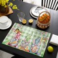 thumbnail image 3 of Easter Bunny Gnomes Placemats Set of 4, Spring Easter Eggs Floral Sage Green Plaid Placemats for Dining Table, Place Mats for Kitchen Tabletop, Waterproof Wipeable Dining Table Mats Set, 3 of 9