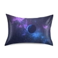 thumbnail image 3 of Dailycode Satin Pillow Case King Silk Pillow Cover for Hair and Skin Envelope Closure Blue Planet in Space 20"x40", 3 of 9
