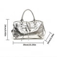thumbnail image 3 of Stylish Shoulder Bag for Women Top Handle Bag Large Capacity Messenger Bag PU Leather Crossbody Bag Rivets Handbag, 3 of 3