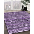 thumbnail image 3 of Ahgly Company Machine Washable Indoor Square Transitional Purple Iris Purple Area Rugs, 3' Square, 3 of 7