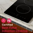 thumbnail image 4 of Empava Electric Stove Induction Cooktop Vertical with 2 Burners Vitro Ceramic Smooth Surface Glass in Black 120V, 4 of 14