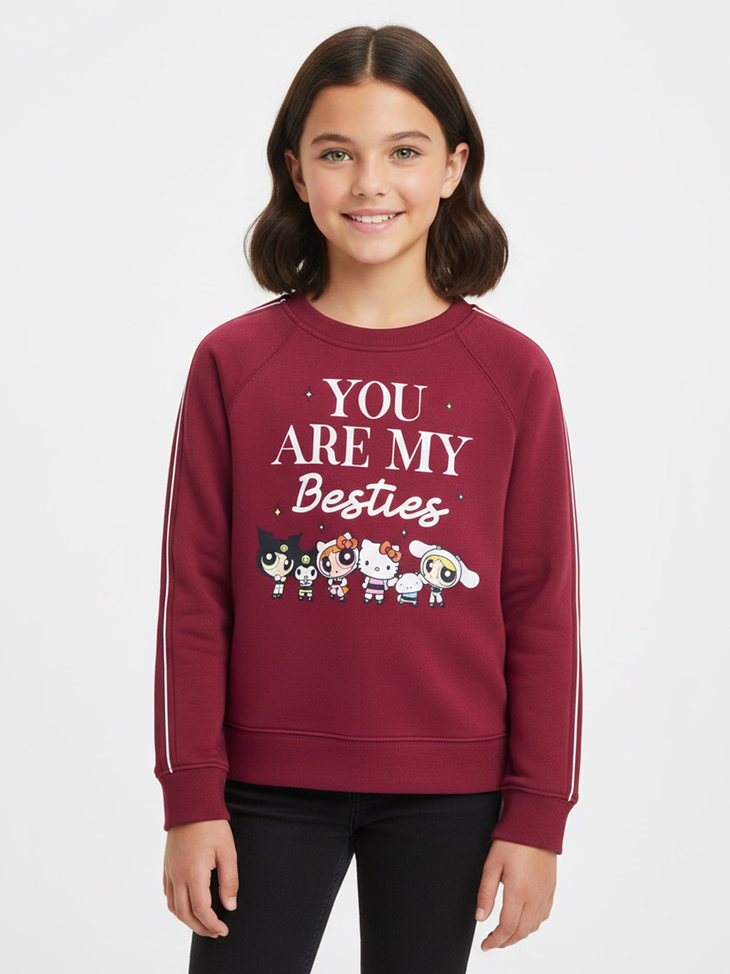 The Powerpuff Girls x Sanrio Girls Besties Graphic Sweatshirt, Sizes 4-16