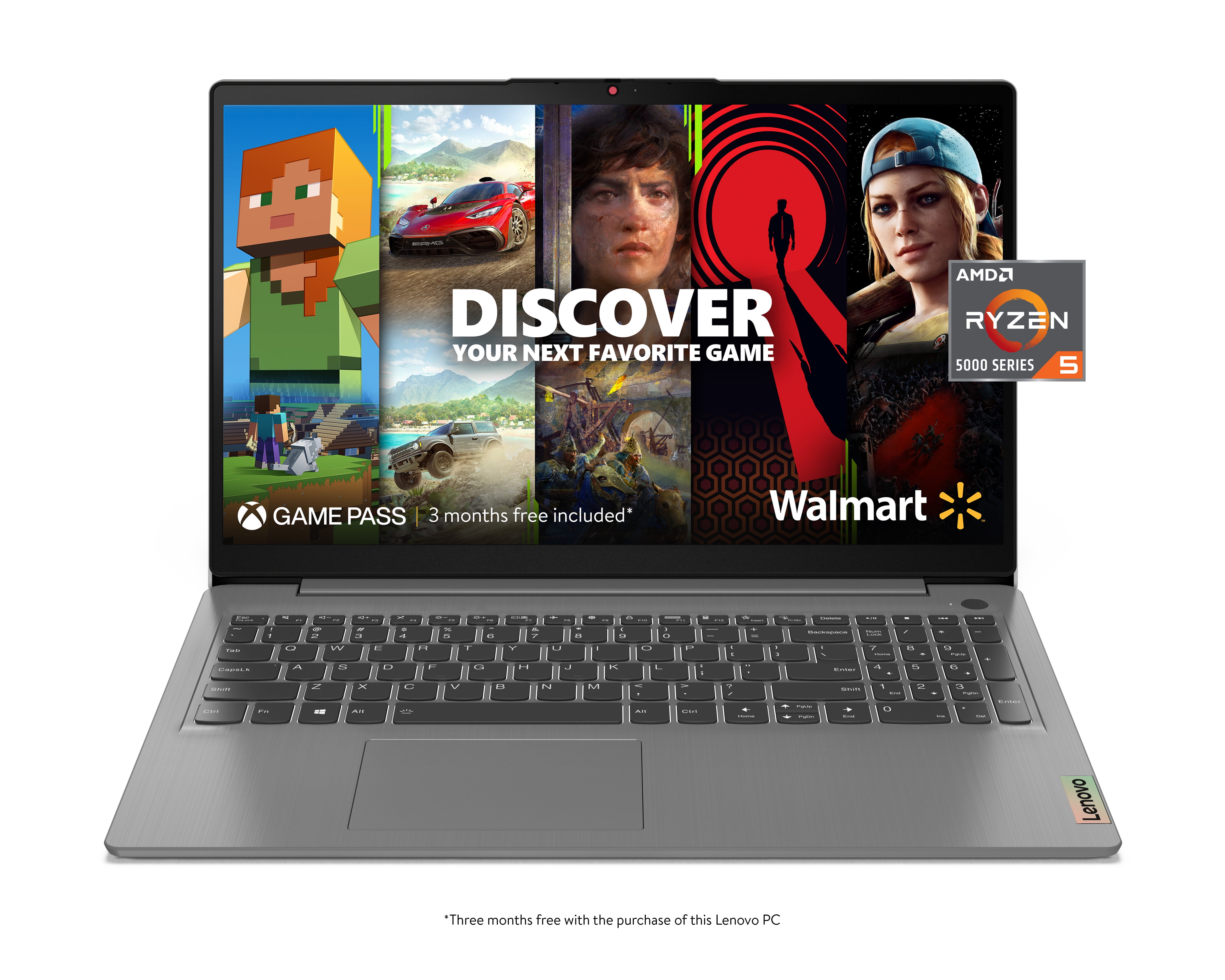 Lenovo Ideapad 3 15.6" FHD Laptop, AMD Ryzen 5 5500U, 8GB SSD, Windows 11, Arctic Gray, 82KU00YYUS - Walmart.com
