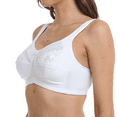 thumbnail image 3 of BIMEI Women's Mastectomy Bra Pockets Wireless Post-Surgery Invisible Pockets for Breast Forms Flower Embroidery Everyday Bra Sleep Bra 2118,White,42C, 3 of 9