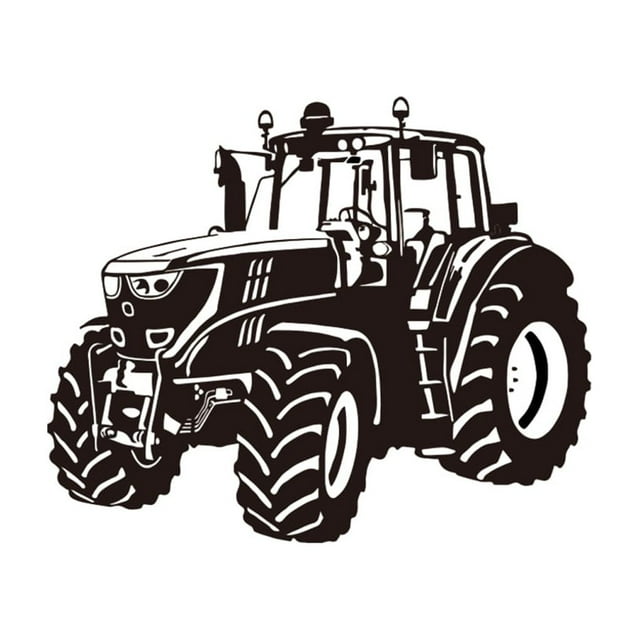 Cateissary PVC decorar la habitación de los niños con pegatinas de pared de dibujos animados vibrantes Tractor camión coche vehículo pegatina Decoración del hogar 37x56cmnegro
