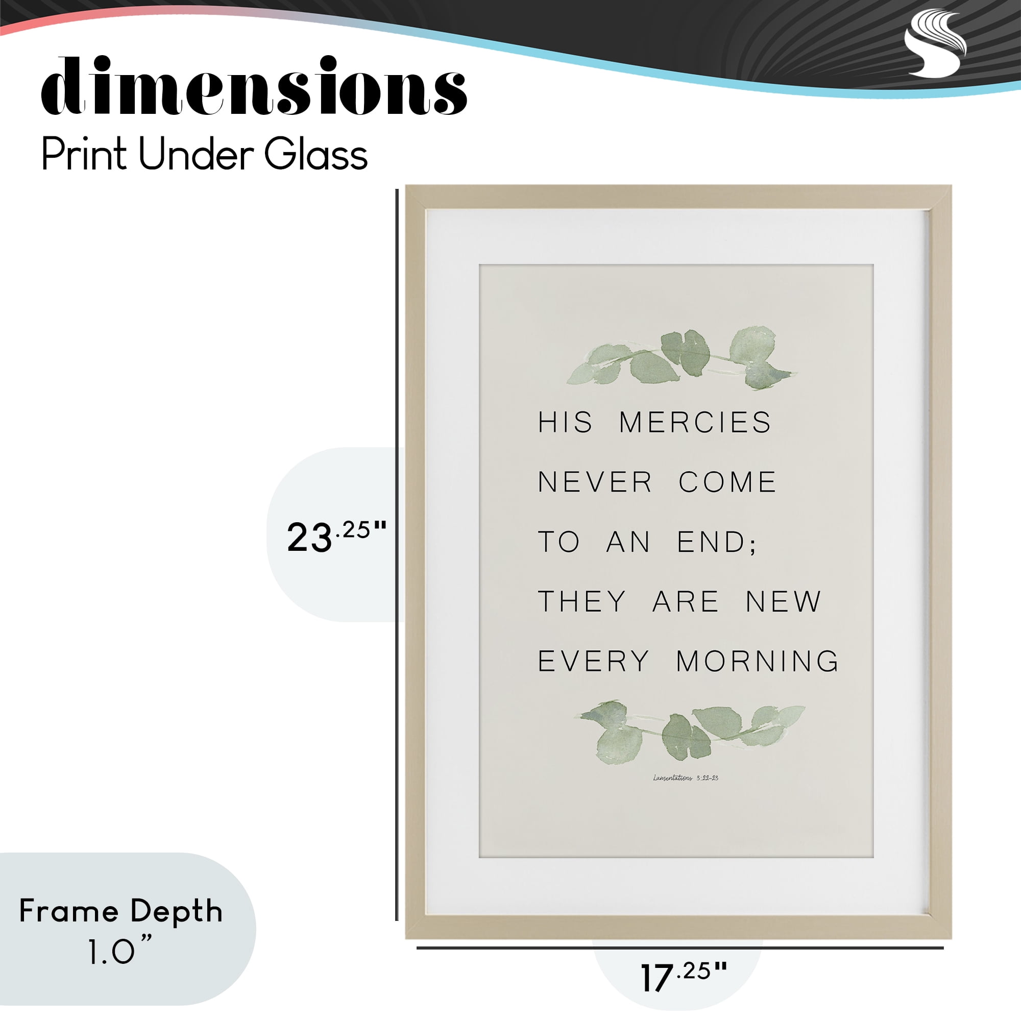 Stupell Industries Mercies New Every Morning Birch Framed Print Under Glass, design by Lucille Price