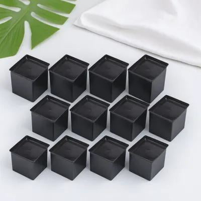 BESTOYARD 12pcs Planter Water Tray Square Container Plastic Black Practical
