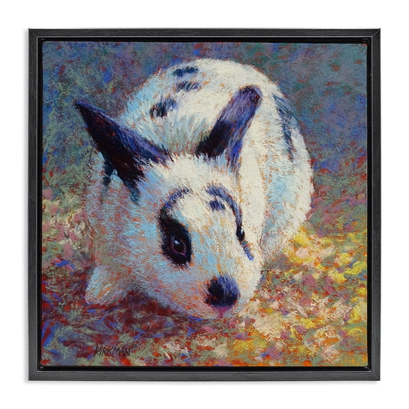 Stupell Industries Rustic Lodge Abstract Spotted Rabbit Black Floating Frame Canvas Art, 18 x 18, by Rita Kirkman
