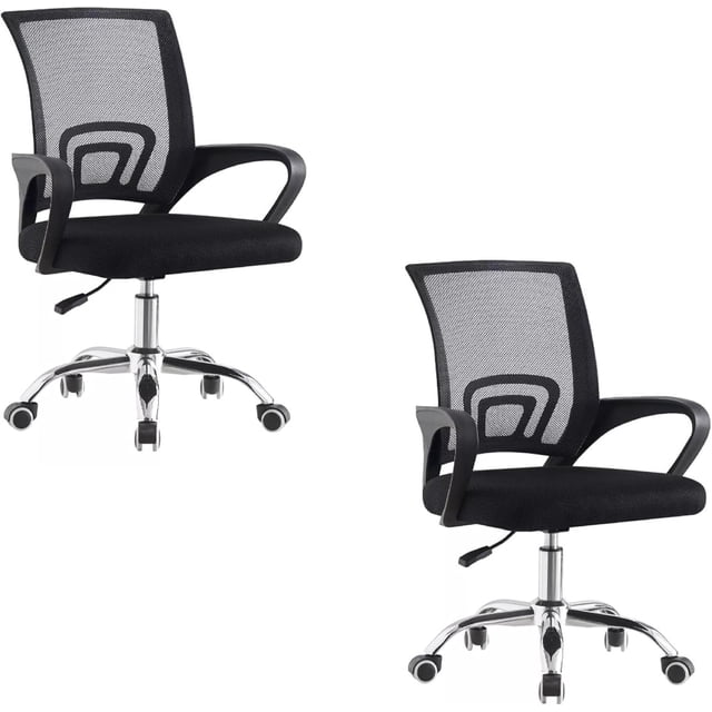Silla de Oficina Negra con Malla Transpirable y Base Metalica, Diseño Ergonomico para Mayor Comodidad y Durabilidad