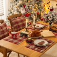thumbnail image 3 of Christmas Plaid Placemats Set of 4, Red Green Snowflake Buffalo Checkered Tartan Winter Thanksgiving Xmas Table Mats for Dining Room Kitchen Table Decor, 3 of 7