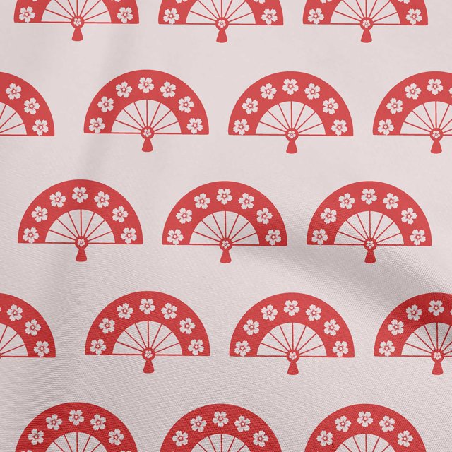oneOone Viscose Chiffon Red Fabric Asian Japanese Sewing Craft Projects Fabric Prints By Yard 42 Inch Wide