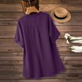 thumbnail image 4 of Endives Womens Linen Shirts Short Sleeve Womens Shirt Blouses Thin Breathable Summer Trendy Purple, 4 of 6