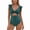 Green, variant on Women's Tummy Control One-Piece Swimsuit, Deep V-Neck Slimming Bathing Suit(Black Sizes S-XL)