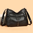 thumbnail image 2 of Bolsa de hombro casual PU cuero remache mujer bandolera para vacaciones (negro) Tmvgtek Para Estrenar, 2 of 8