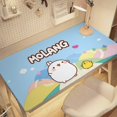 thumbnail image 3 of Molang alfombrilla de escritorio/mesa extra-grande con base antideslizante de cuero y diseño temático; versátil para escritorios de ordenador, mesas de comedor, etc.40*60cm, 3 of 6