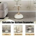 thumbnail image 7 of Round Side Table, Small Cream End Table with Metal Pedestal, Modern Martini Table for Small Space Living Room, Bedroom, Easy Assembly 15" x 21.6" Drink Table, 7 of 7