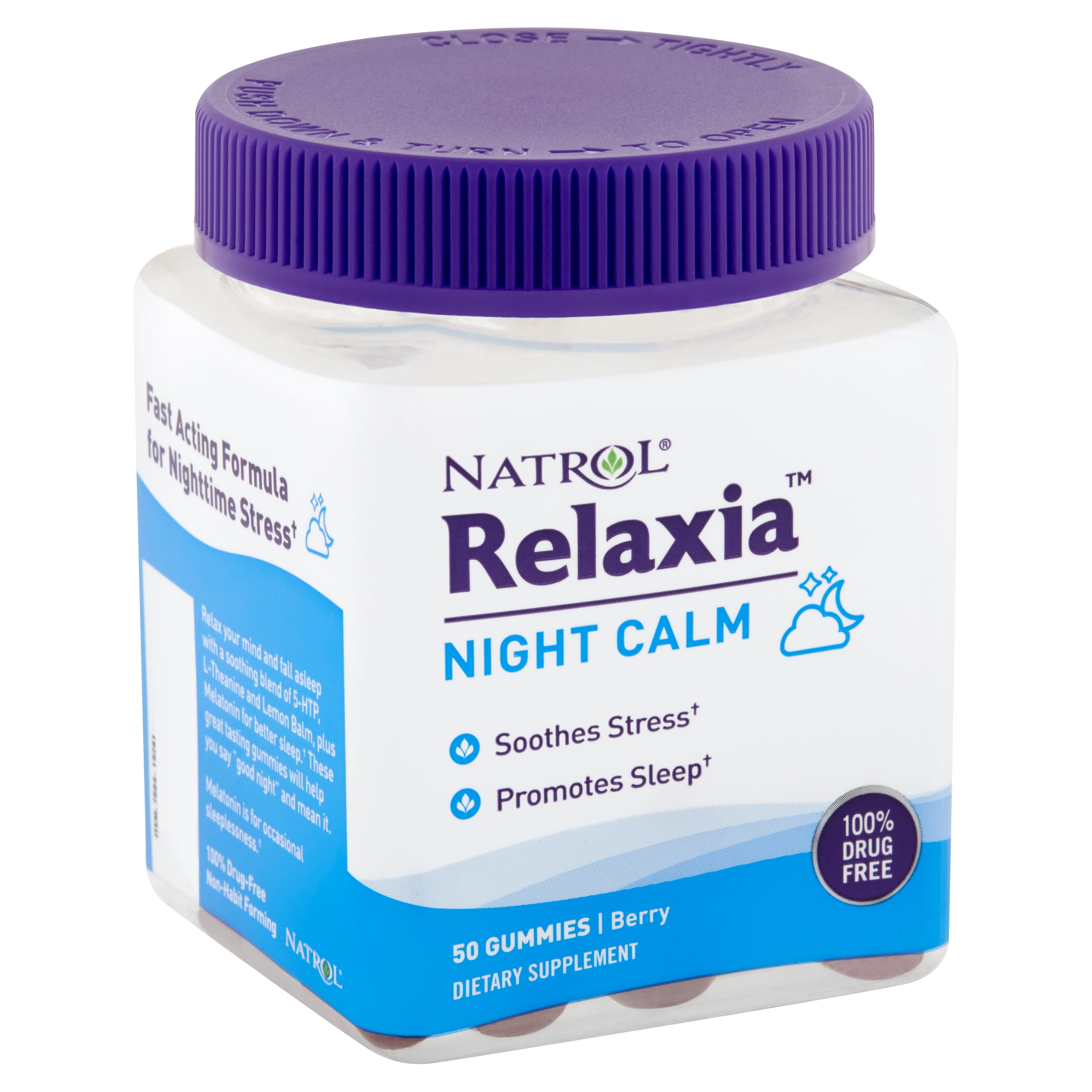 Natrol Relaxia Night Calm Berry Gummies, 50 count