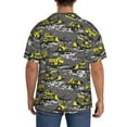 thumbnail image 3 of Fuzoiu Modern Yellow Excavator Print Men's Casual Short,Men's Short Sleeve Shirt,Mens Casual Button Down Shirts,Cuban Collar Summer Shirt for Beach, Vacation, and Outdoor Activities-4X-Large, 3 of 5